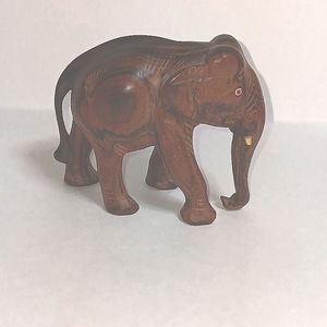 *PRICE DROP*VTG solid wood handcrafted elephant figurine.